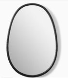 Oval Wall Mirror – Black Metal Frame, Modern Design