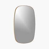 DHARA DECOR Modern Oval Wall Mirror with Gold Metal Frame Rounded Corners