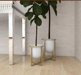 Round Metal Planter Pots – White, Set of 2 for Indoor & Outdoor Use