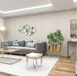 DHARA DECOR Round Shape Metal Indoor & Outdoor Golden Large Planter Pot for Living Room Bedroom & Interior Balcony Set of 2