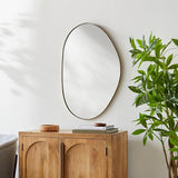 DHARA DECOR Wall Mirror for Living Room, Bedroom & Bathroom Metal Frame Modern Aesthetic Unique Organic Shape Vanity Mirror