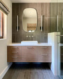 DHARA DECOR Modern Oval Wall Mirror with Gold Metal Frame Rounded Corners