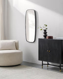 Modern Rectangular Wall Mirror – Black Powder Coated Frame, Full Length