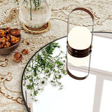 DHARA DECOR GLSLAND Round Wall Mirror, 24 Inch, Aluminum Alloy Frame with ShatterVue Safe Glass, Black