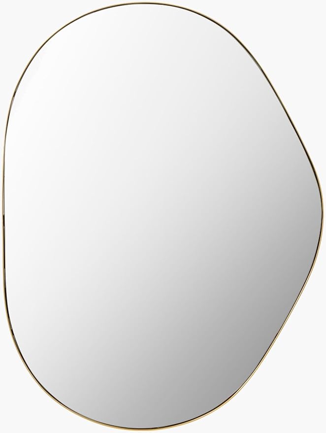 DHARA DECOR Wall Mirror for Living Room, Bedroom & Bathroom Metal Frame Modern Aesthetic Unique Organic Shape Vanity Mirror