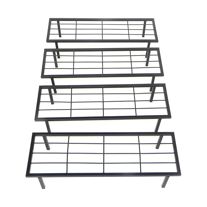 Metal Planter Stand – Set of 4 for Indoor & Outdoor, Flower Pot Holder & Balcony Rack