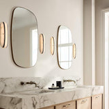 DHARA DECOR Modern Oval Wall Mirror with Gold Metal Frame Rounded Corners