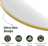Full Length Arch Floor Mirror – 148x58 cm, Gold Metal Frame